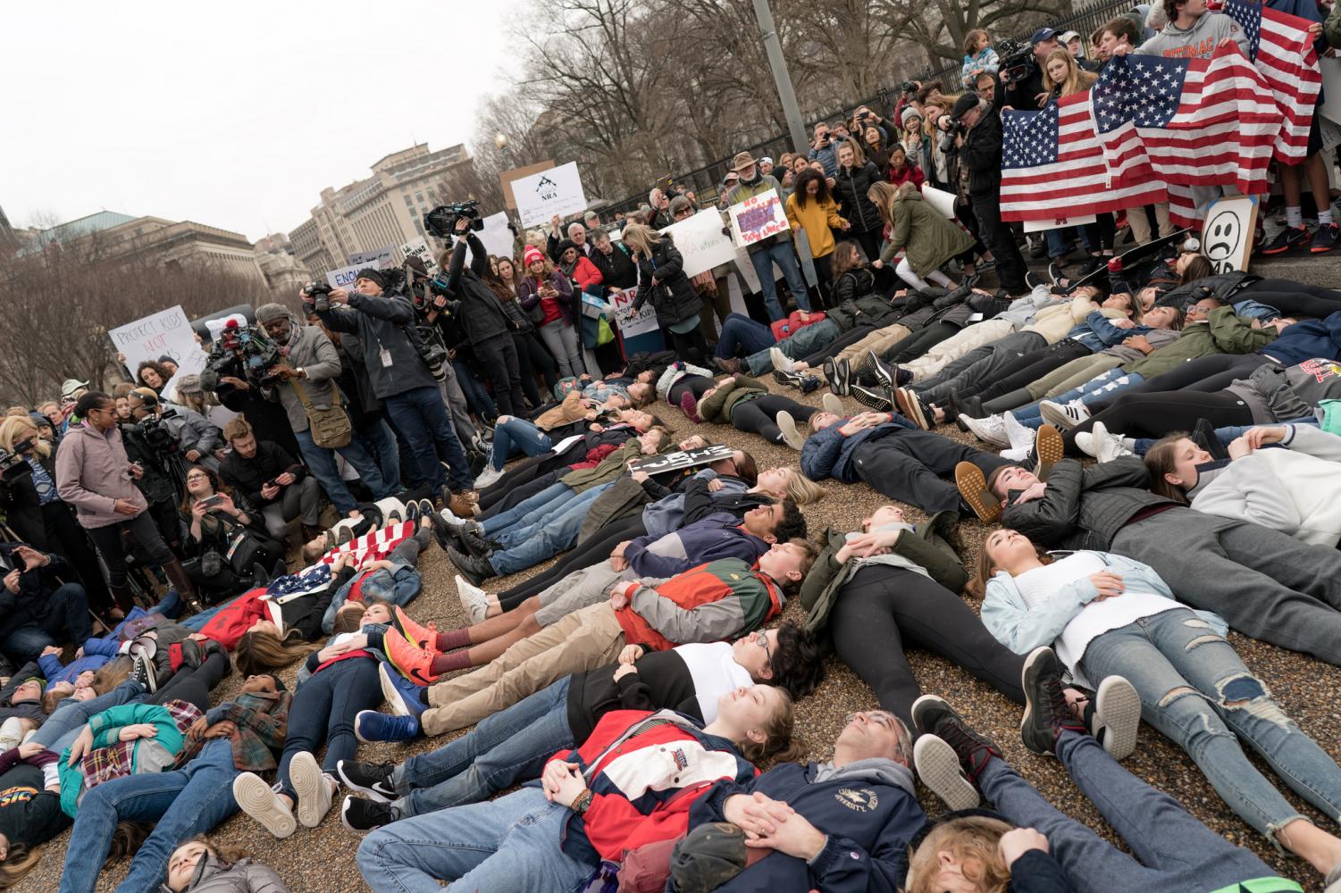 Students protest gun laws in Washington D.C. after the Marjory Stoneman- Douglas shooting.